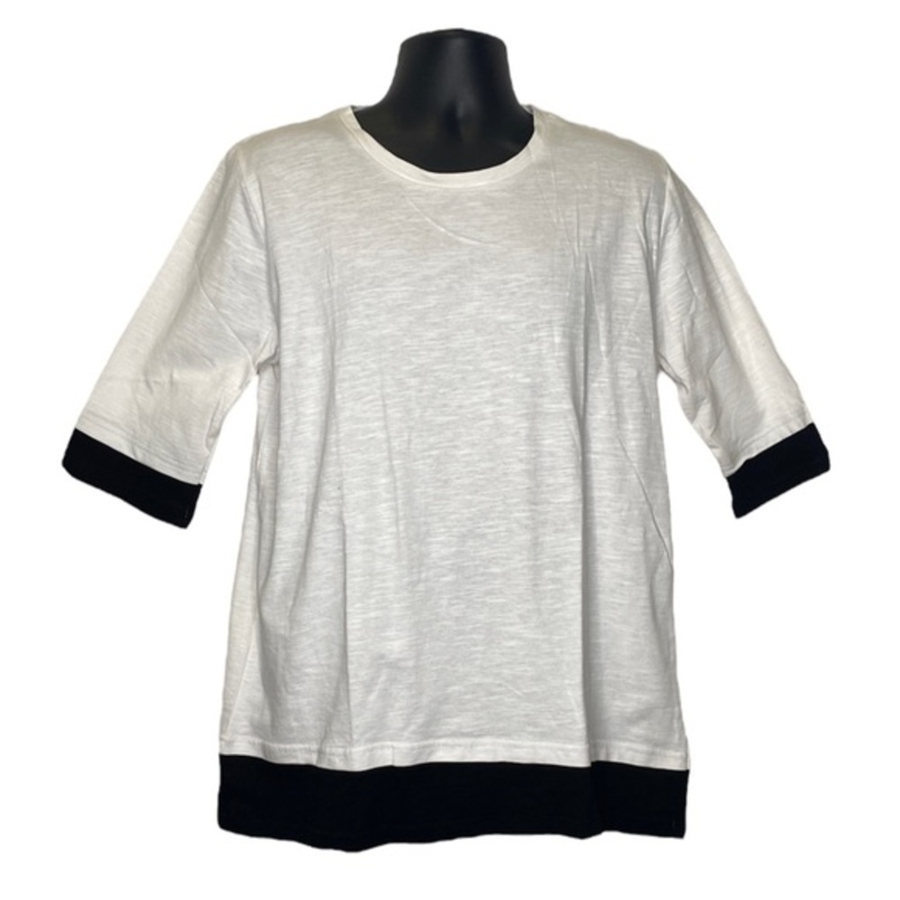 NWT Jevasan Two-Tone Double Layer Tee (Size:XXL, Color:White/Black)